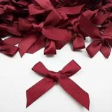 Hazır Fiyonk Sade Minik Saten Kurdele 10 Adet (Bordo, 1 cm)