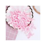 Hazır Fiyonk Sade Minik Saten Kurdele 100 Adet (Pembe, 1 cm)