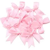 Hazır Fiyonk Sade Minik Saten Kurdele 2 cm - Pembe - 10 Adet