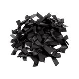 Hazır Fiyonk Sade Minik Saten Kurdele 25 Adet (Siyah, 1 cm)
