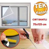 Hazır Sineklik Tek Kat Sök Tak Pratik Yıkanabilir Pencere Beyaz Kapı Sinekliği 75x125 Cm