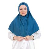 Hazır Türban & Başörtü – Viskon Bone Setli Rahat Tesettür Şal İslami Giyim Turkuaz