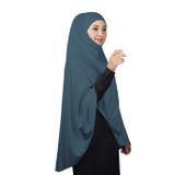 Hazır Türban Peçeli Pratik Eşarp Tesettür Nikaplı Hijab - Namaz Örtüsü Sufle (5XL), Açık Petrol