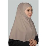 Hazır Türban Peçeli Pratik Eşarp Tesettür Nikaplı Hijab - Namaz Örtüsü Sufle (XL) - Açık Vizon