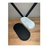 haziran shop 2 Li Dekoratif Beton Oval Sunumluk Yagdanlik Takı Mum Saksı Altlığı Organizer
