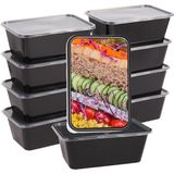 Hazırlama Kapları [10 Paket] 1 Kapaklı Bölme, Gıda Saklama Kapları, Bento Kutusu, Bpa Içerme