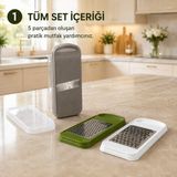 Hazneli Sebze Rendesi 5 Parça 3'ü 1 Arada Ince Rende Kalın Rende Dilimleyici Sariva Home