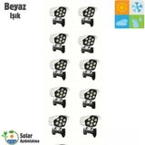 HB-200 Model 10'lu Paket Solar Güneş Enerjili Hareket Sensörlü Sahte Kamera Görünümlü 77 LED Dış Mekan Bahçe AYDINLATMA(2400MAH.)