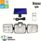 HB-300 Model 122 Ledli Solar Güneş Enerjili Kumandalı Hareket Sensörlü Bahçe Aydınlatma Sokak LAMBASI(2400MAH.)
