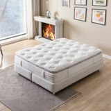 HB Bedding | Sleepy Ortopedik Tavşan Tüylü Torba Paket Yaylı Yatak | Lüks ve Sağlığın Buluştuğu Nokta | 33cm Kalınlık | - Beyaz - 140 x 200 cm