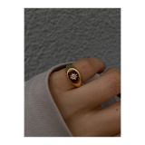h&b design jewel Gold Oval Serçe Parmak Yüzüğü