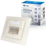 Hb-Digital Cat.7 Cat.6a Cat.6 Cat.5 Kurulum Kablosu İçin 10X Cat 5E Ağ Soketi, 2X Rj45 Portlu | Sıva Altı Montajlı Veri Soketi Evrensel Eıa/Tıa 568A&B 8P8c Gigabit Ethernet Ral9010 Saf Beyaz