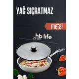 HB LİFE Metal Yağ Sıçratmaz Koruyucu Kapak – Tava ve Tencereler İçin 29 cm