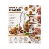 HB LİFE Paslanmaz Çelik Fındık Ceviz Kıracağı/ Ergonomik Kuruyemiş Kırıcı Dayanıklı Metal Kıracak
