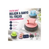 HB LİFE Pratik Saplı Bulaşık ve Banyo Tel Süngeri Çok Amaçlı Güçlü Ovma Fırçası