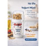 HB LİFE Yoğurt Müsli Kabı 800 ml | Bölmeli Granola ve Atıştırmalık Kabı Kaşıklı Snack Kutusu atıştırmalık