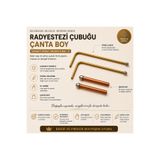 hb natural Radyestezi çubuğu çanta boy ( bakır ve pirincin şahane uyumu) su , boşluk, değerli maden enerji , meditasyon , çakra vb.