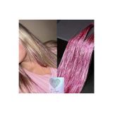 Hb Tasarım Dd283 Işıltılı Hair Tinsel Saç Simi Uzatma Açık Pembe Ht10