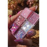 Hb Tasarım Glitter Far-Yüz Ve Vücut Simi Paleti Pembe 4 Parlak Glitter