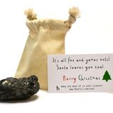 hBARSCI Noel Baba'nın Noel Kömürü ve Bilim Deneyi - Birinci Sınıf Pamuklu Çantada Büyük Orijinal Amerikan Kömürü Parçası (Yumurta/Golf Topu Boyutu, 6,3 cm x 5,08 cm x 3,8 cm) - Çorap Dolguları, Gag