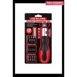 HBG Markt 13PCS Silikon Sap - Cr-V Cırcırlı Tornavida Bits Seti 3 Kademe - Çift Yönlü - Manyetik Uç Tutucu (5647) - Standart - 01 - Siyah - Beyaz - Mavi