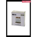HBG Markt 2'li Bambu Kapaklı Cam Tuzluk ve Biberlik Seti 120ML Baharatlık - Ahşap - Bej - Siyah - 0,5 ml
