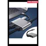 HBG Markt 4'ü 1 Arada Type-C To Hub Dönüştürücü Adaptör 4K Ultra Hd HDMI VGA Görüntü - Standart