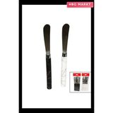 HBG Markt 5 Parça Uzun Kahvaltı Bıçağı Mermer Desen Saplı 16.5 cm (5647) - 05S-Sarı - Standart