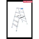 HBG Markt 5+5 Çift Basamaklı Alüminyum Metal Merdiven, Yükseklik 115 Cm, Baş Genişliğ - Standart