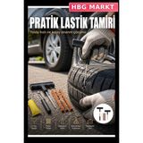 HBG Markt 6 Parça Lastik Tamir Kiti Otomobil, Motosiklet ve Bisiklet Için - 00-Siyah - Beyaz