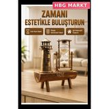 HBG Markt Ahşap Deniz Feneri Kum Saati 15X20 cm Retro Masa Aksesuarı - 02-Sarı - Standart