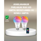 HBG Markt Akıllı LED Ampul 9W Beyaz Işık Uzaktan Kontrol - 1 - 10 W - RGB