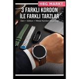 HBG Markt Akıllı Saat: Müzik Kontrolü, Kamera, Alarm ve Sesli Asistan - 00-Siyah - Beyaz - 35 - 48 mm - Standart