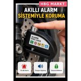 HBG Markt Alarm Sensörlü 7 mm Çelik Pimli Motosiklet Disk Kilidi - Standart
