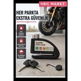 HBG Markt Alarmlı Motosiklet Disk Kilidi 14MM Çelik Çift Kilit Titreşim Sensörlü - Standart