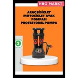 HBG Markt Ayaklı Bisiklet Pompası Hassas Basınç Göstergeli - 00-Siyah - Beyaz