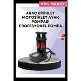 HBG Markt Basınç Göstergeli Ayak Pompası Pratik ve Dengeli Kullanım - 00-Siyah - Beyaz