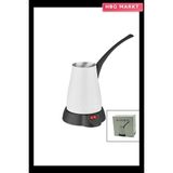 HBG Markt Beyaz Elektrikli Cezve Türk Kahve Makinesi 5 Fincan 400ML Paslanmaz Çelik - Standart - 1BW-Beyaz