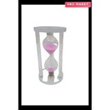 HBG Markt Büyük Cam Kum Saati Cam Standlı 15 Dakika 7.7X14.7 cm - 0 - Siyah