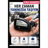 HBG Markt Çelik Alarm Disk Kilit Motosiklet ve Bisiklet Için - Standart