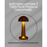 HBG Markt Dokunmatik LED Masa Lambası Şarjlı Dimmer Renk Modlu - Sarı