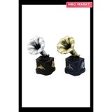 HBG Markt Gramafon Vintage Dekoratif Biblo Renkli 13.5X6CM Reçine - Standart - Ahşap - Sarı
