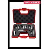 HBG Markt Izeltaş 14'lü Derin Lokma Takımı 1/4" Inç - Standart - 01 - Siyah - Beyaz - Mavi