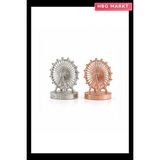 HBG Markt Küçük Ain Dubai Metallic Dönen Dönme Dolap Biblo Dekoratif Süs Eşyası Krom- - Standart - Ahşap - Sarı