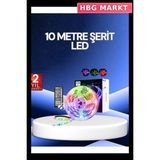 HBG Markt Mey Ithalat® 10 Metre Smart Şerit LED Bluetooth Telefon Kontrollü USB Enerjili - 00-Siyah - Beyaz - Standart
