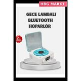 HBG Markt Mey Ithalat® 3-Ü-1 Gece Işığı Bluetooth Hoparlör Dijital Saat Vintage Plak Çalar Tasarımlı - Standart