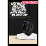 HBG Markt Mey Ithalat® Akıllı Bileklik Android ve Ios Uyumlu Bildirim ve Çağrı Görme Spor Takibi - 00-Siyah - Beyaz - 35 - 48 mm - Standart