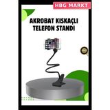 HBG Markt Mey Ithalat® Akrobat Masaüstü Mandallı Telefon Tutucu 360 Derece Dönebilen - Standart - 000-Siyah