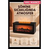 HBG Markt Mey Ithalat® Alev Efektli Aroma Yayıcı Hava Nemlendirici Uzaktan Kumandalı Gece Lambası - Bal Sarısı - Standart
