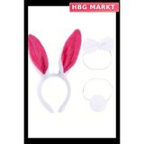 HBG Markt Mey Ithalat® Fuşya Tavşan Kostüm Seti Kız Çocuk – Tütü Etekli 4 Parça - Standart - 1 Adet